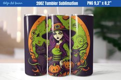 Halloween 20 OZ Skinny Tumbler Sublimation | Witch PNG Product Image 1