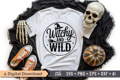 Witchy And Wild SVG File | Halloween Round Sign SVG Product Image 4
