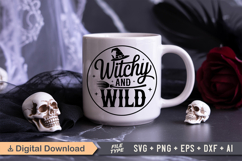 Witchy And Wild SVG File | Halloween Round Sign SVG Product Image 5