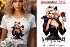 Vintage Pin up Witch Sublimation Bundle | Retro Movie Witch Product Image 2