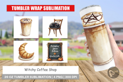 Tumbler Watercolor Witchy Coffee Shop Product Image 1