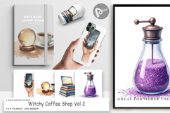 Digital Paper Watercolor Witchy Coffee Shop Product Image 1