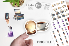 Sticker Watercolor Witchy Coffee Shop Product Image 1