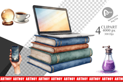 Clipart Watercolor Witchy Coffee Shop Product Image 1