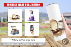 Tumbler Watercolor Witchy Coffee Shop Product Image 1