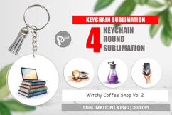 Keychain Watercolor Witchy Coffee Shop Product Image 1
