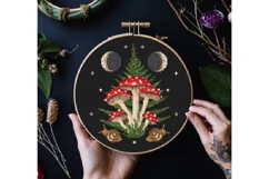 Mushroom Cross stitch pattern PDF Amanita Witchy Moon Nature Product Image 1