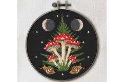 Mushroom Cross stitch pattern PDF Amanita Witchy Moon Nature Product Image 2