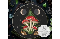 Mushroom Cross stitch pattern PDF Amanita Witchy Moon Nature Product Image 3