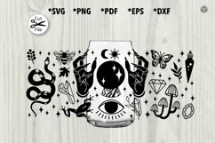 Witchy Cup Wrap SVG Template for Glass Cans Product Image 1