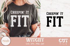 witchy fitness SVG cut file for Cricut and Silhouette used on gym shirts, mugs and tote bags