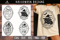 Witchy Halloween animals SVG Book Lover