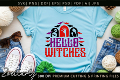 Hello Witches SVG Cricut Spooky Halloween T-shirt Mug Design Product Image 2