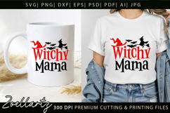 Witchy Mama SVG Spooky Halloween T-shirt Mug Pillow Design Product Image 2