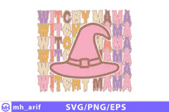 Witchy Mama Halloween SVG PNG T-shirt Design Product Image 1