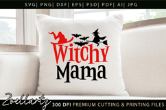 Witchy Mama SVG Spooky Halloween T-shirt Mug Pillow Design Product Image 3