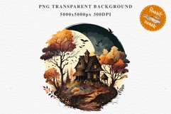 Witchy Mansion Creepy Witch House Clipart PNG Scrapbooking Fairy Tale Art Image Watercolor Transparent Print illustration sublimation kids printable digital watercolor Witchy Mansion, fairy tales clipart, sublimation nursery, Creepy Witch House, halloween