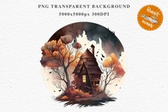 Witchy Mansion Creepy Witch House Clipart PNG Scrapbooking Fairy Tale Art Image Watercolor Transparent Print illustration sublimation kids printable digital watercolor Witchy Mansion, fairy tales clipart, sublimation nursery, Creepy Witch House, halloween