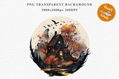 Witchy Mansion Creepy Witch House Clipart PNG Scrapbooking Fairy Tale Art Image Watercolor Transparent Print illustration sublimation kids printable digital watercolor Witchy Mansion, fairy tales clipart, sublimation nursery, Creepy Witch House, halloween