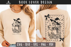 Witchy Skeleton SVG Book lover design