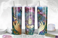 Witch tumbler, celestial tumbler design, halloween tumbler Product Image 1