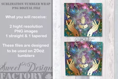Witch tumbler, celestial tumbler design, halloween tumbler Product Image 2