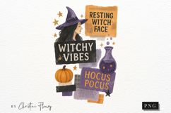 Witchy Vibes Halloween Collage PNG | Halloween PNG Product Image 4