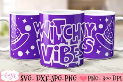 Witchy vibes mug wrap SVG for infusible ink for Halloween Product Image 1