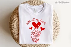 Skeleton finger heart svg, Happy valentine's day svg Product Image 2