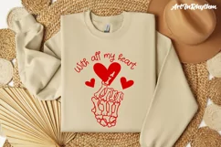 Skeleton finger heart svg, Happy valentine's day svg Product Image 4