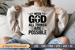 With God All Things Are Possible SVG | Be Kind SVG | Kind Product Image 1