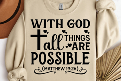 With god all things are SVG, Bible Verses SVG Product Image 1