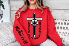 With God All Things Are Possible sleeve SVG, Bible verse SVG Product Image 2