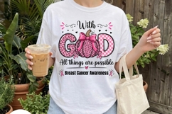 With God All Things Breast Cancer Faith PNG Product Image 1