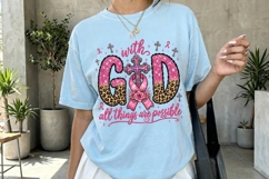With God Breast Cancer Faith Ribbon Art PNG Product Image 3