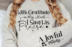 With Gratitude In My Heart Sleeve SVG, Christian SVG Design Product Image 2
