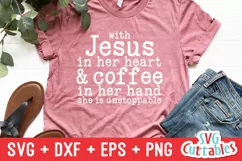 Christian SVG | With Jesus In Her Heart | Shirt Design Product Image 1
