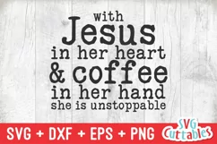 Christian SVG | With Jesus In Her Heart | Shirt Design Product Image 2