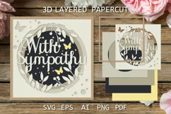 With Sympathy card SVG Condolence paper cut card 3D