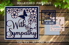 With Sympathy card SVG with flowers Layered Paper cut 3D