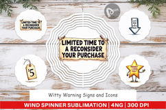 Witty Warning Signs Wind Spinner Product Image 1