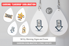 Witty Warning Signs and Icons Earring Product Image 1