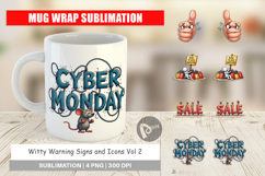 Witty Warning Signs and Icons Mug Wrap Product Image 1