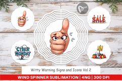 Witty Warning Signs Wind Spinner Product Image 1