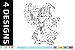 Fantasy coloring characters for card making projects