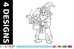 Wizard spell casting digital stamp collection