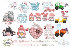 3D Inflated Valentine's Day Bundle - 300 dpi PNG Printables Product Image 2