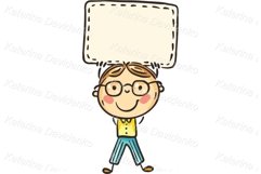 Happy childrens holding blank signs, banners or blank paper Product Image 3