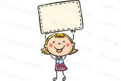 Happy childrens holding blank signs, banners or blank paper Product Image 4