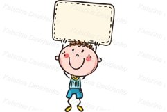 Happy childrens holding blank signs, banners or blank paper Product Image 5